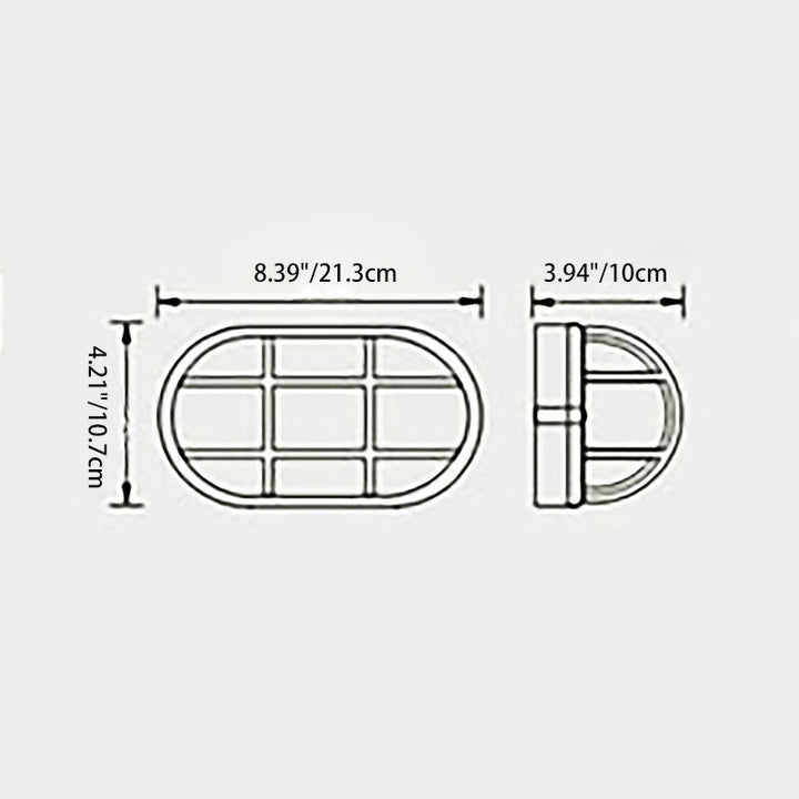 Contemporary Industrial Waterproof Aluminum Glass Frosted Oval Striped 1-Light Wall Sconce Lamp For Outdoor Patio | Kalsten