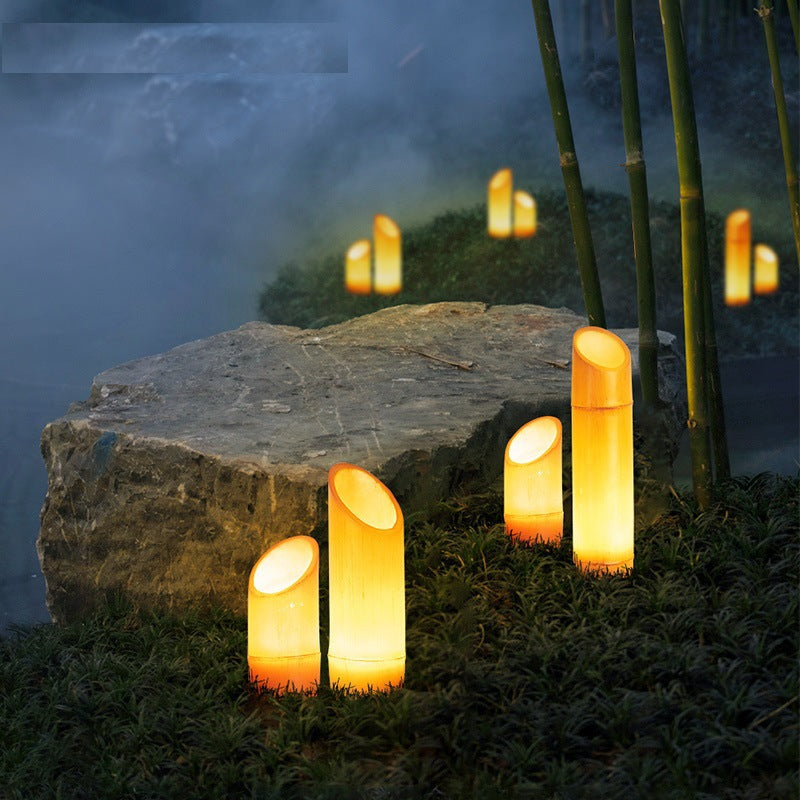 Contemporary Creative Waterproof Solar Resin Bamboo LED Landscape Lighting Outdoor Light For Garden | Kalsten