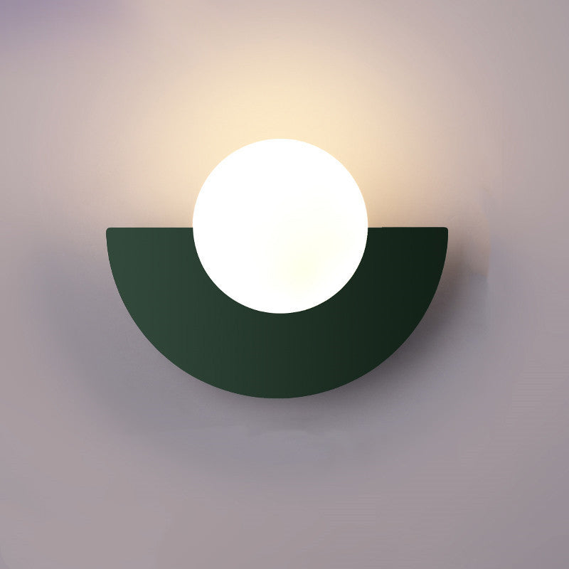 Glass Globe Wall Light with Color Base Kalsten