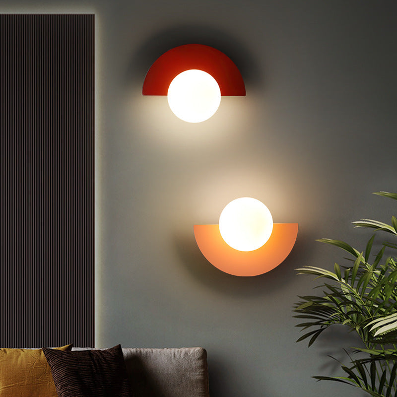Glass Globe Wall Light with Color Base Kalsten