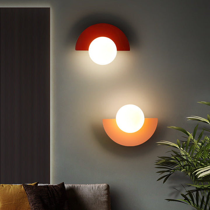Glass Globe Wall Light with Color Base Kalsten