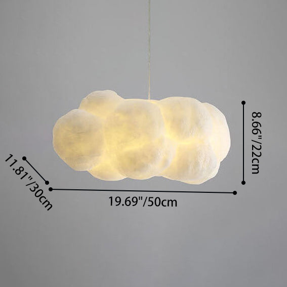 Pendant Light Metal 19.7 in White Adjustable Bedroom Dining Room Modern Hanging Lamp | Kalsten
