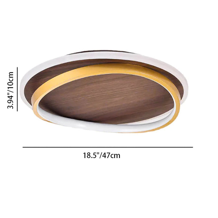 Flush Mount Light Iron Acrylic Aluminum 18.5 in Modern Outdoor Patio Gold Finish Hardwired LED Fixture | Kalsten