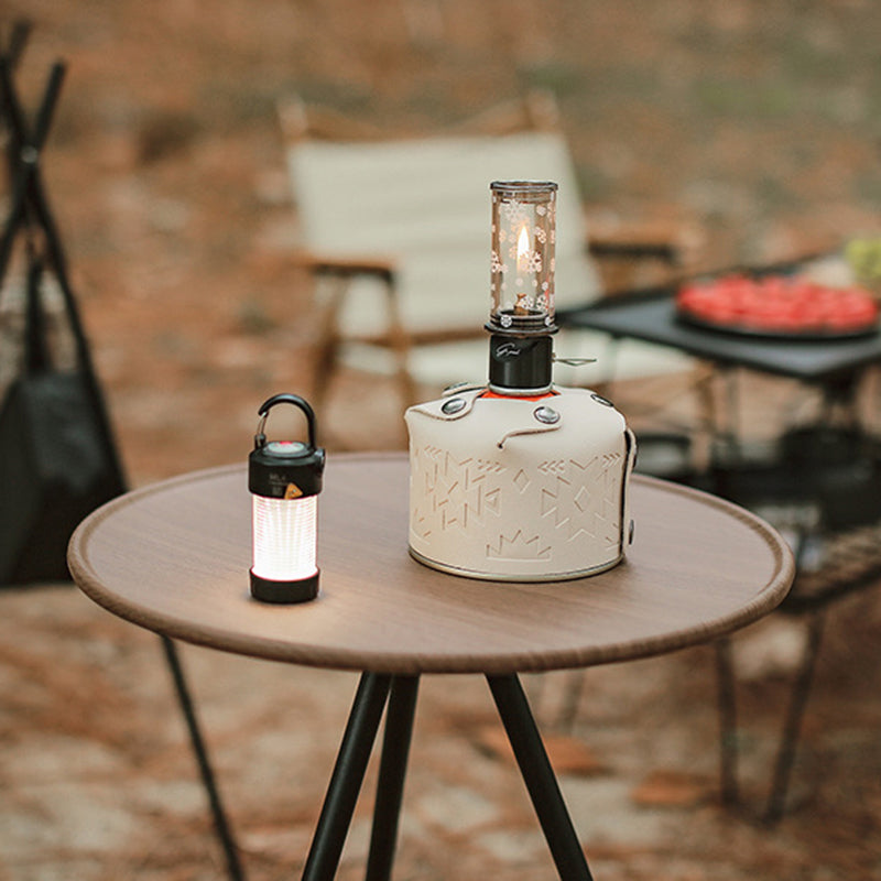Modern Simplicity Aluminum Alloy ABS Round Foldable Outdoor Coffee Table 1-Tray Pocket Lamp Holder For Outdoor | Kalsten