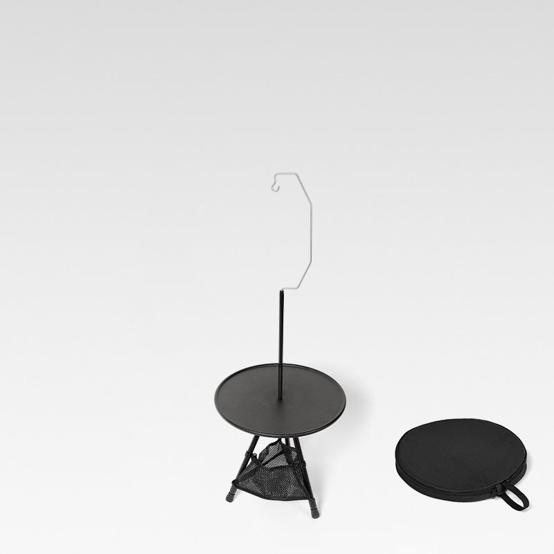 Modern Simplicity Aluminum Alloy ABS Round Foldable Outdoor Coffee Table 1-Tray Pocket Lamp Holder For Outdoor | Kalsten