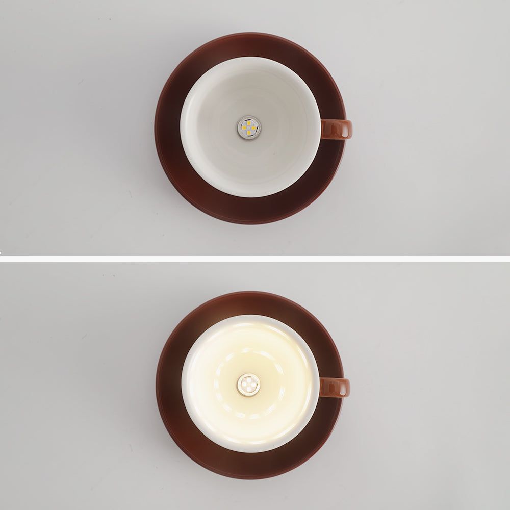Ceiling Light Ceramic Coffee Cup Shape Indoor Bedroom Living Room Decorative Flush Mount LED Fixture | Kalsten