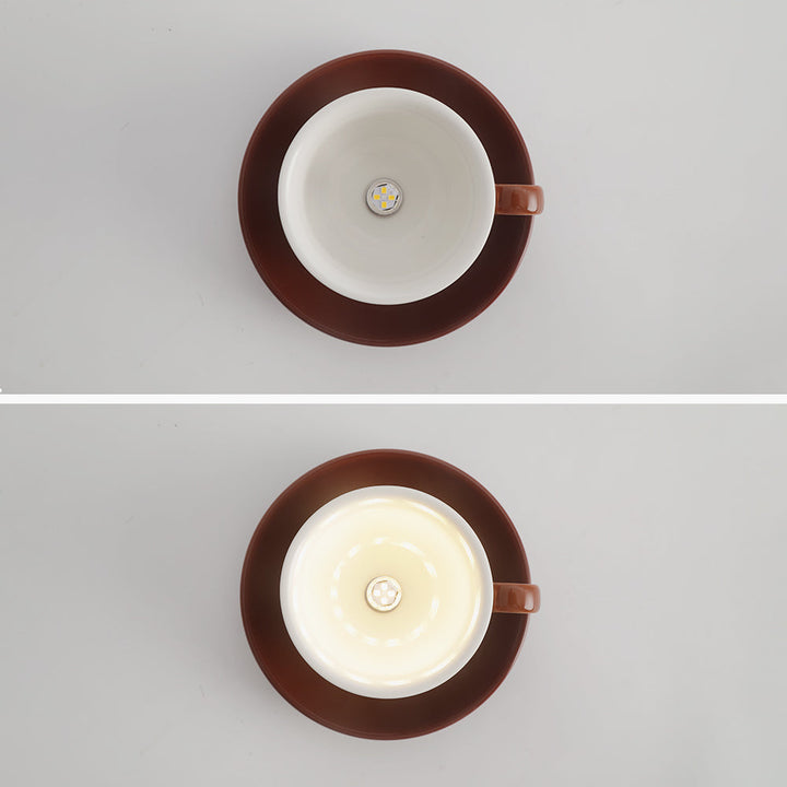 Ceiling Light Ceramic Coffee Cup Shape Indoor Bedroom Living Room Decorative Flush Mount LED Fixture | Kalsten