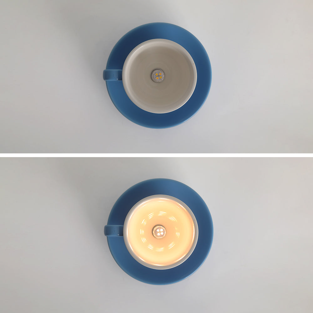 Ceiling Light Ceramic Coffee Cup Shape Indoor Bedroom Living Room Decorative Flush Mount LED Fixture | Kalsten