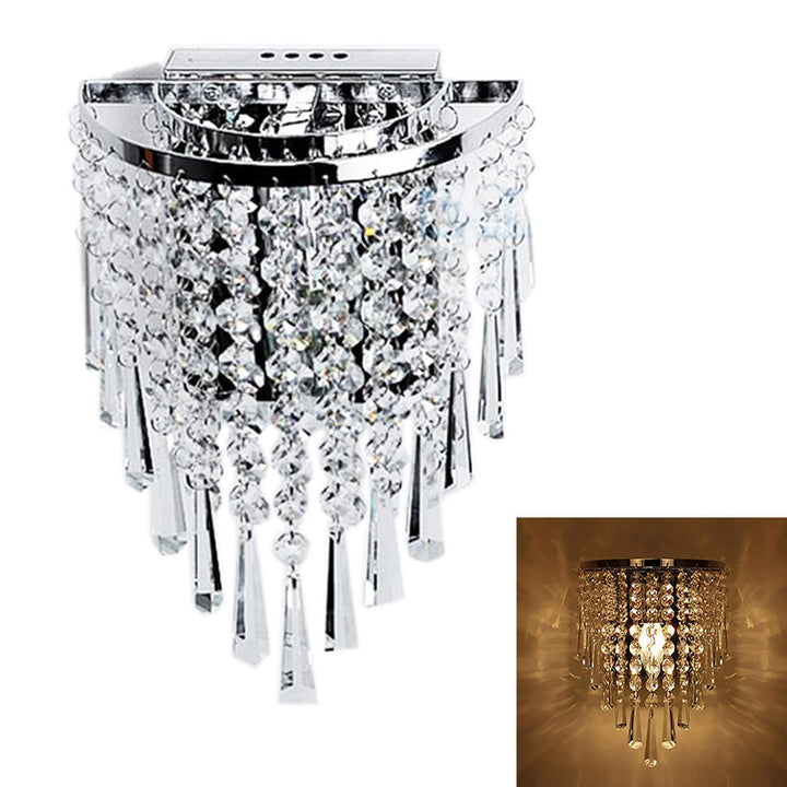 Kalsten | Modern Chrome Crystal Drop Wall Lamps