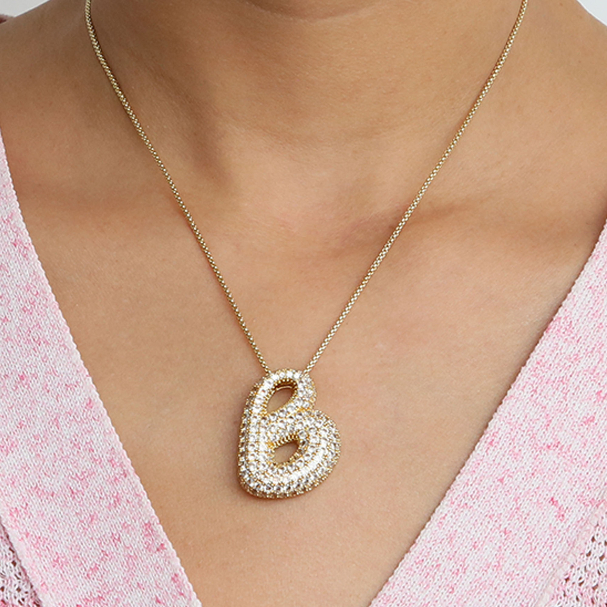 BowLift | Chunky Bubble Diamond Dazzle Initial Necklaces