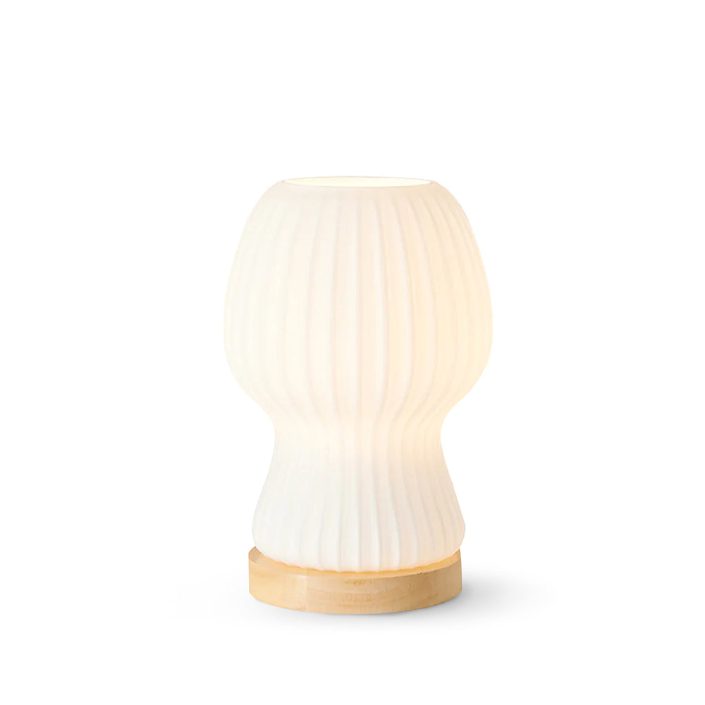 GlowBeam – Folded Glass Table Lamp with Wooden Accent | Kalsten