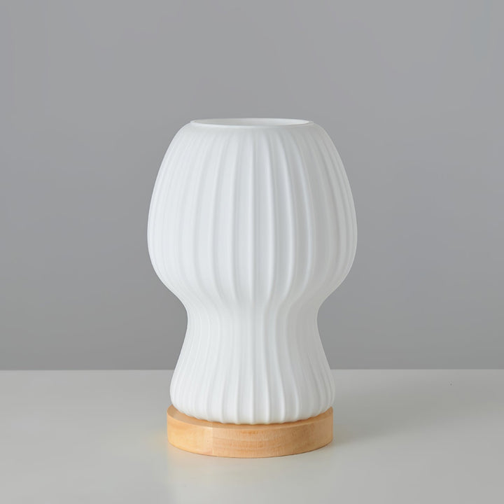 GlowBeam – Folded Glass Table Lamp with Wooden Accent | Kalsten