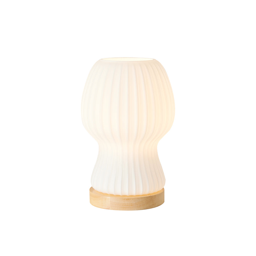 GlowBeam – Folded Glass Table Lamp with Wooden Accent | Kalsten