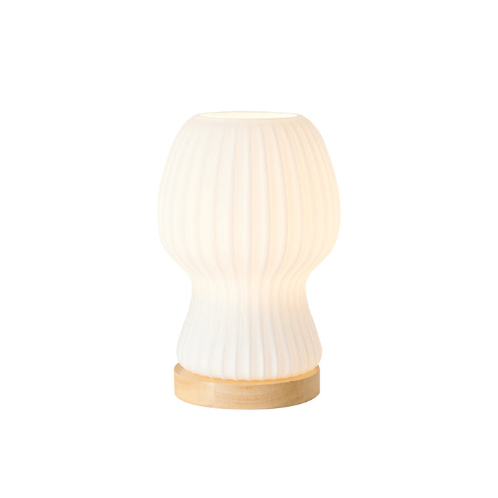 GlowBeam – Folded Glass Table Lamp with Wooden Accent | Kalsten