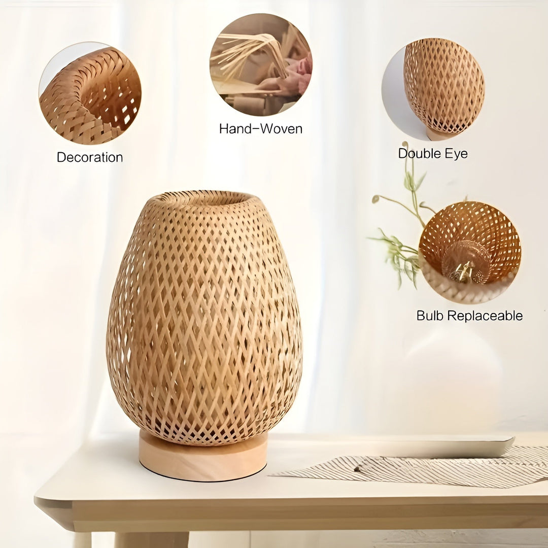 Bamboo Table Lamp with USB Power Supply – Sustainable and Energy-Saving Design | Kalsten