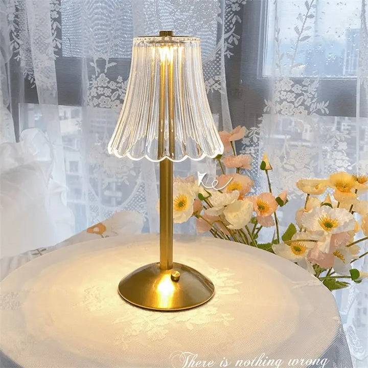 Cristalglow - Chic Wireless Table Lamp with Elegant Crystal Decoration Kalsten