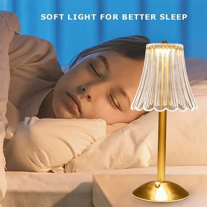 Cristalglow - Chic Wireless Table Lamp with Elegant Crystal Decoration Kalsten