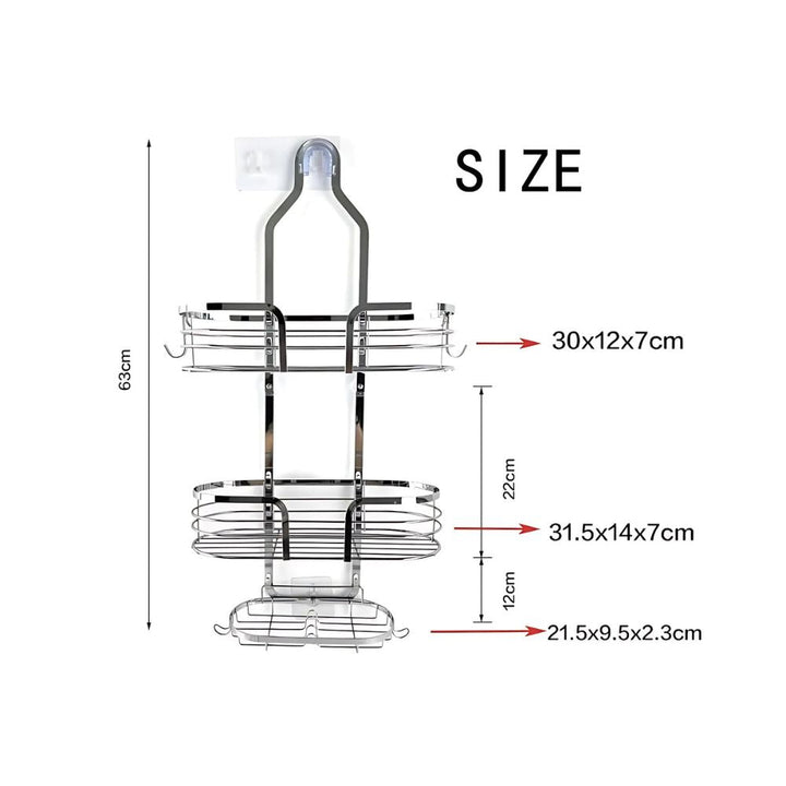Variant image for Three Layer Shower Organizer Caddy - Durable Iron Wall-Mounted Bathroom Storage and Shower Organizer for Essentials-2