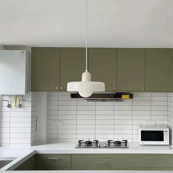Bauhaus Coloured Glass Pendant Lamp