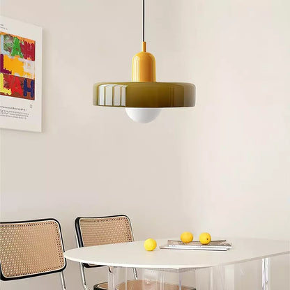 Skanto | Colored Glass Bauhaus Pendant Lamp for Modern Home Decor & Dining Areas
