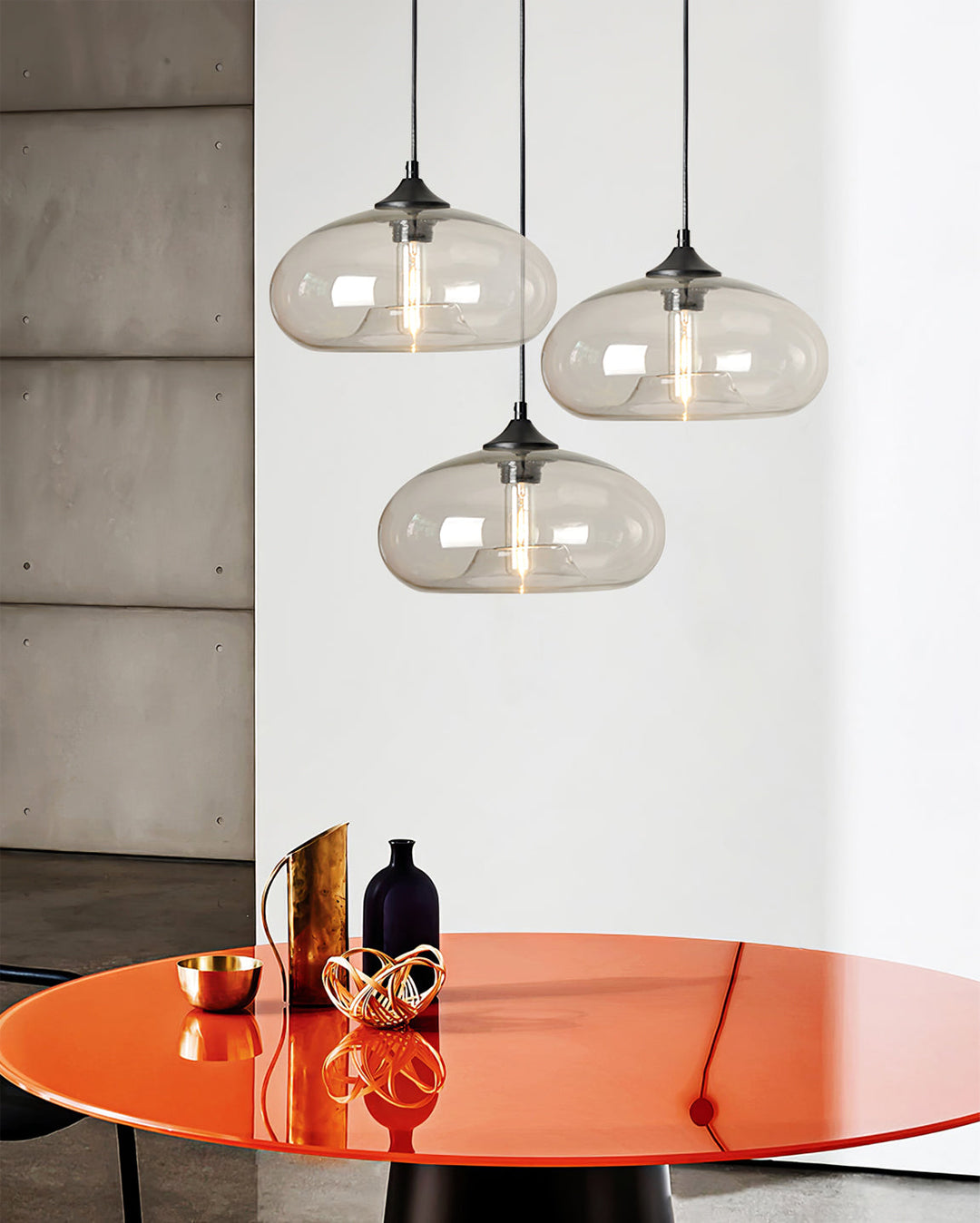 Pendant Light Glass 11 in Clear Indoor Ceiling LED E26 E27 Dining Room Kitchen Hanging Fixture | Kalsten