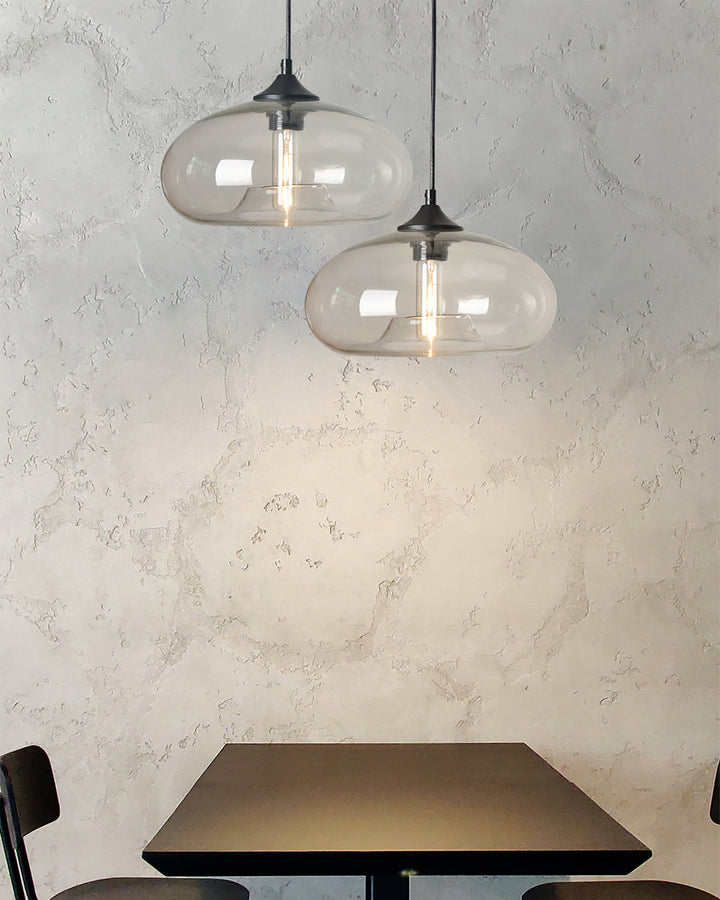 Pendant Light Glass 11 in Clear Indoor Ceiling LED E26 E27 Dining Room Kitchen Hanging Fixture | Kalsten