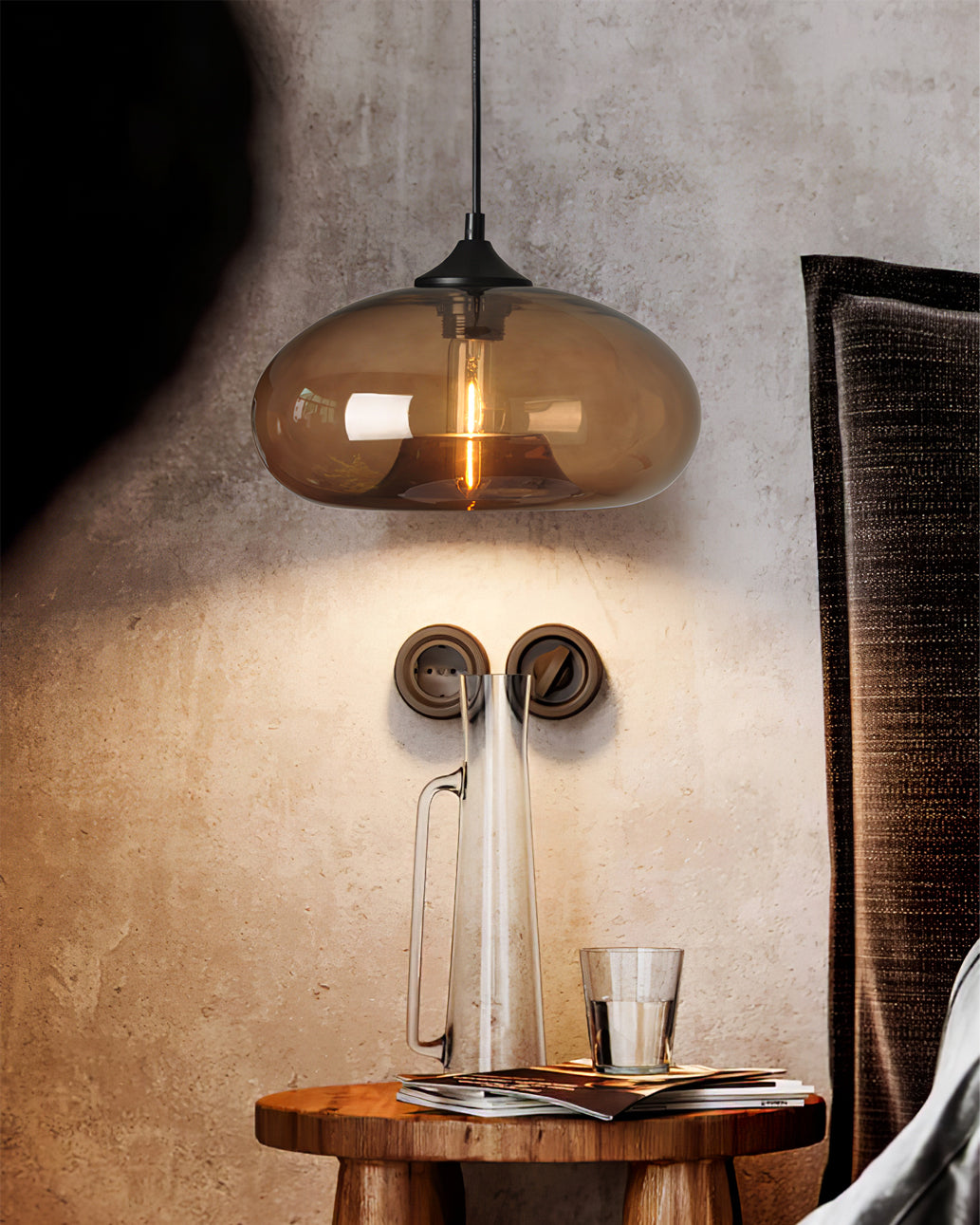 Pendant Light Glass 11 in Clear Indoor Ceiling LED E26 E27 Dining Room Kitchen Hanging Fixture | Kalsten