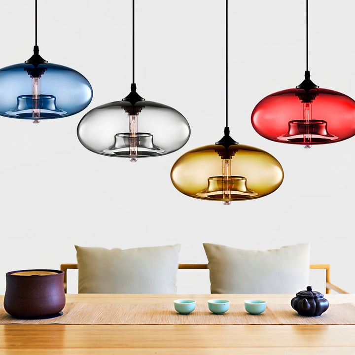 Pendant Light Glass 11 in Clear Indoor Ceiling LED E26 E27 Dining Room Kitchen Hanging Fixture | Kalsten