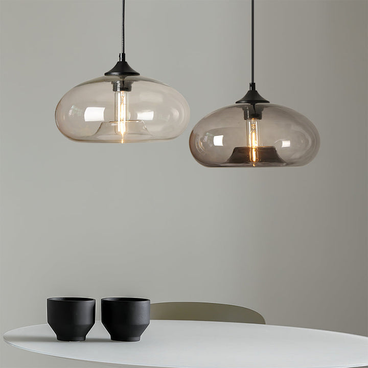 Pendant Light Glass 11 in Clear Indoor Ceiling LED E26 E27 Dining Room Kitchen Hanging Fixture | Kalsten