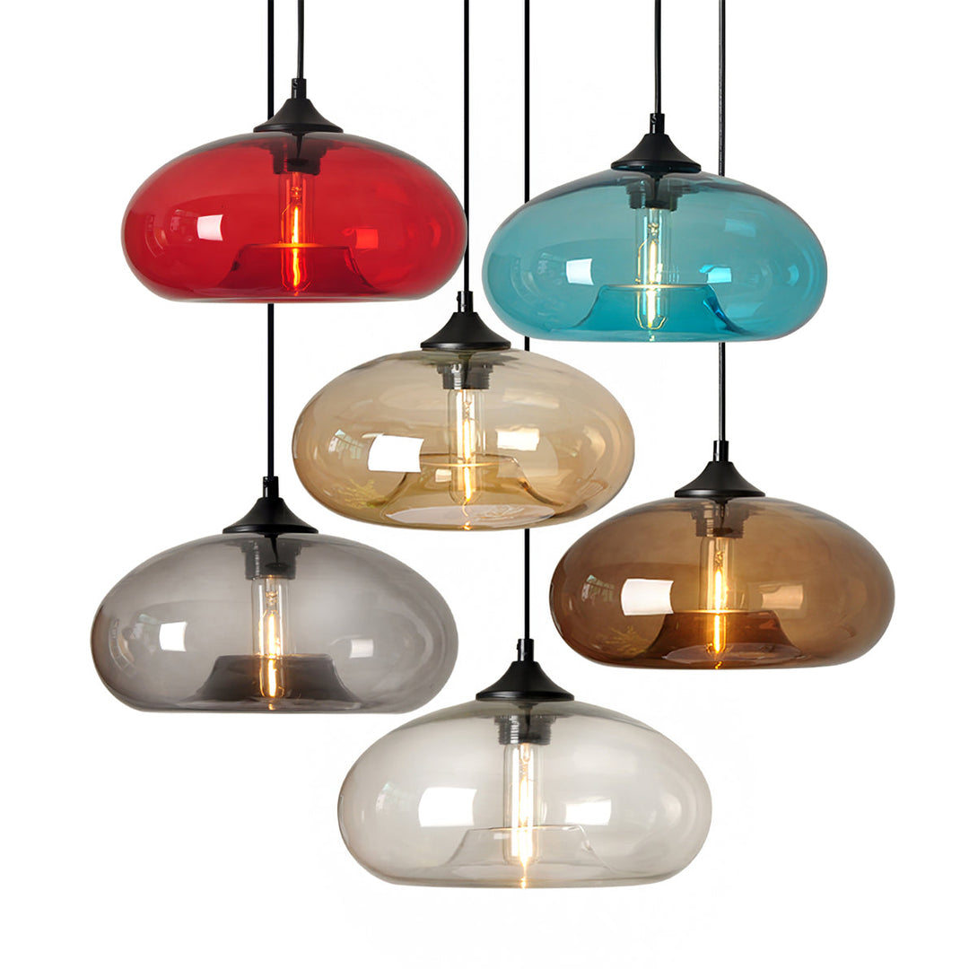 Pendant Light Glass 11 in Clear Indoor Ceiling LED E26 E27 Dining Room Kitchen Hanging Fixture | Kalsten