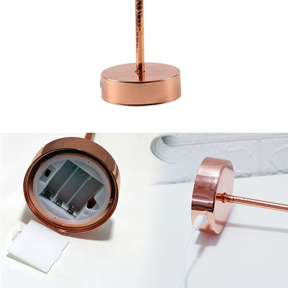Ostrich Night Light | Eccentric Lamp with Feathers & Rose Gold Base | Kalsten