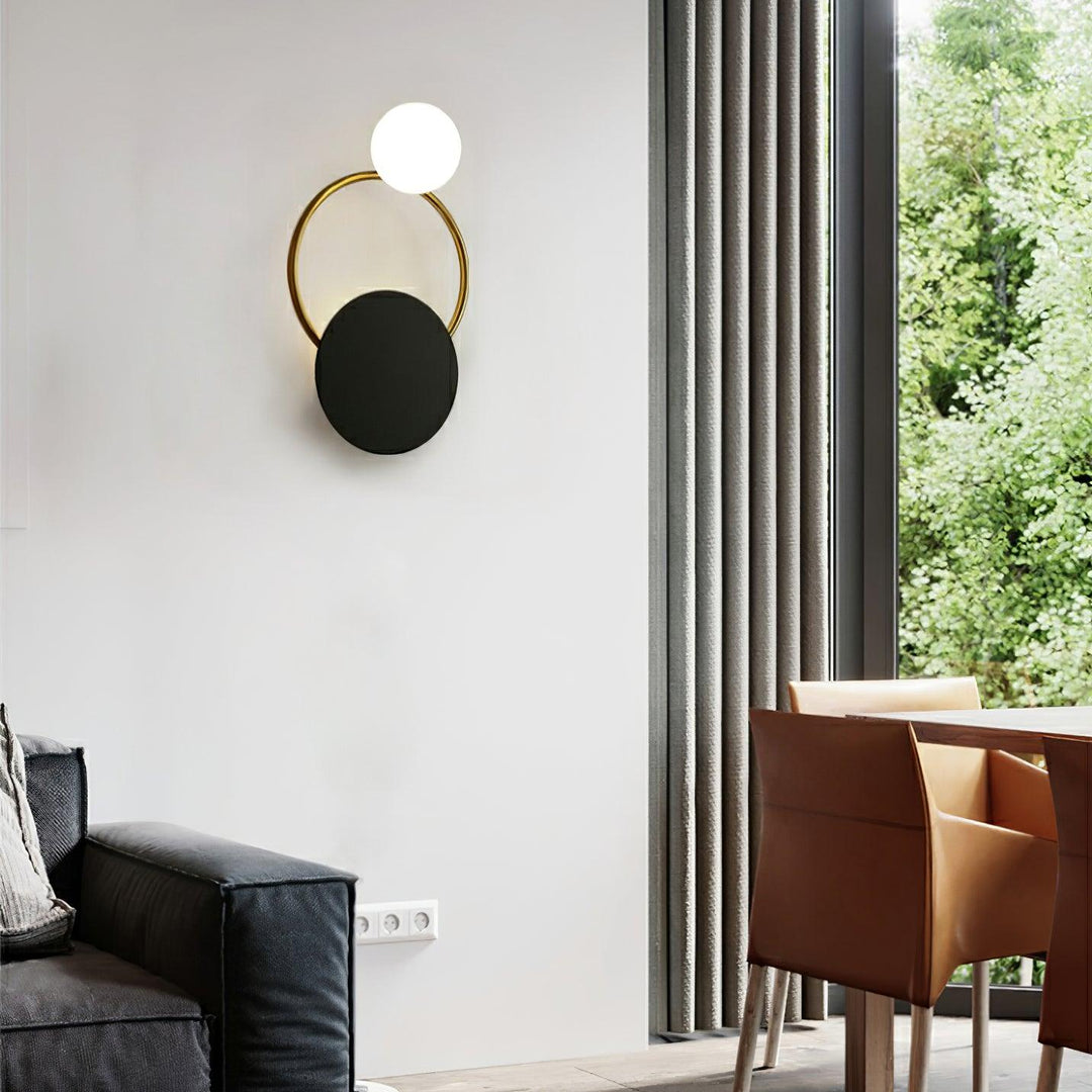 Black Circular Rings Wall Lamp | Kalsten