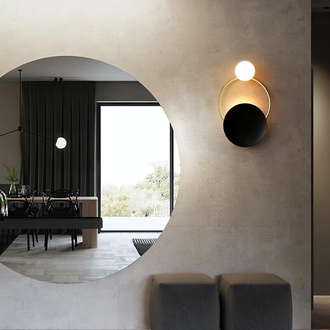 Black Circular Rings Wall Lamp | Kalsten