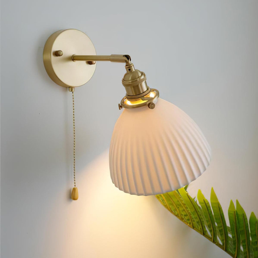 Brass Pleated Ceramic Wall light fixture Wall Lamp | Kalsten