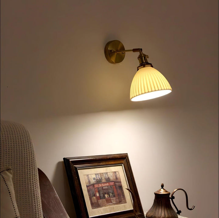 Brass Pleated Ceramic Wall light fixture Wall Lamp | Kalsten