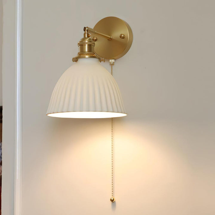Brass Pleated Ceramic Wall light fixture Wall Lamp | Kalsten