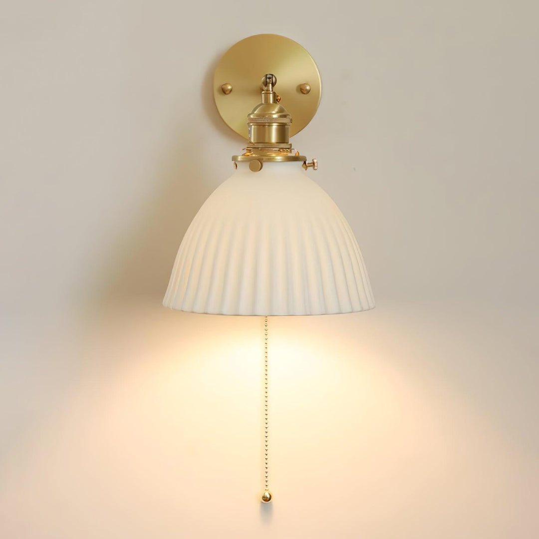 Brass Pleated Ceramic Wall light fixture Wall Lamp | Kalsten