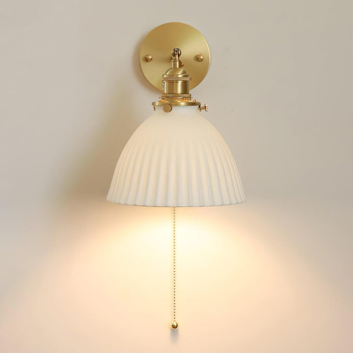 Brass Pleated Ceramic Wall light fixture Wall Lamp | Kalsten