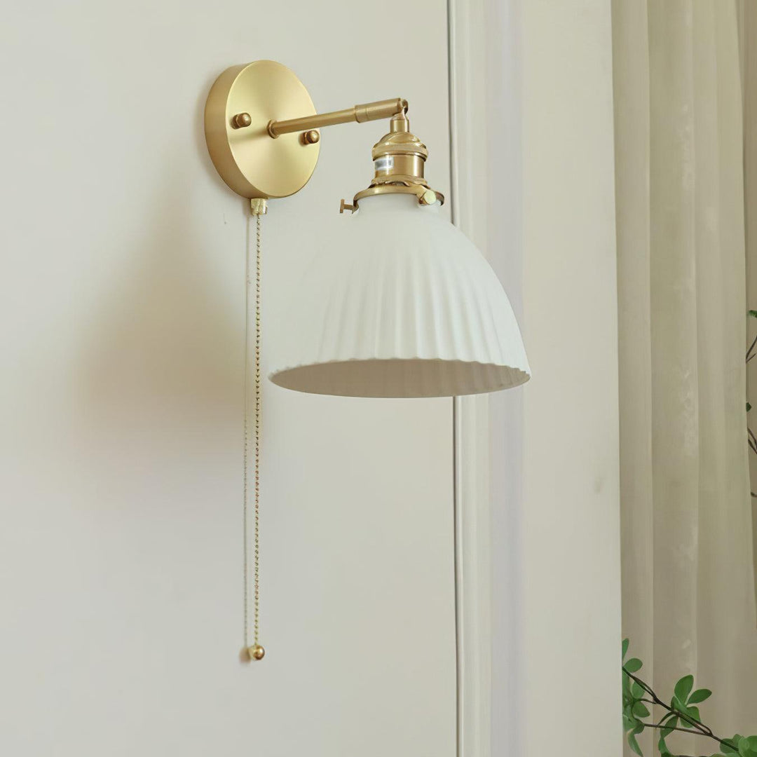 Brass Pleated Ceramic Wall light fixture Wall Lamp | Kalsten