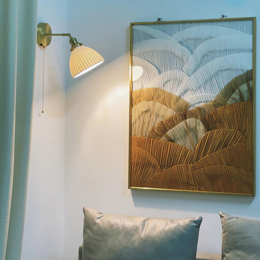 Brass Pleated Ceramic Wall light fixture Wall Lamp | Kalsten