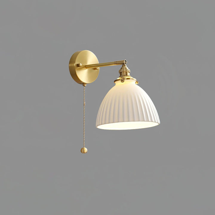 Brass Pleated Ceramic Wall light fixture Wall Lamp | Kalsten
