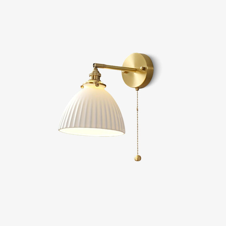 Brass Pleated Ceramic Wall light fixture Wall Lamp | Kalsten