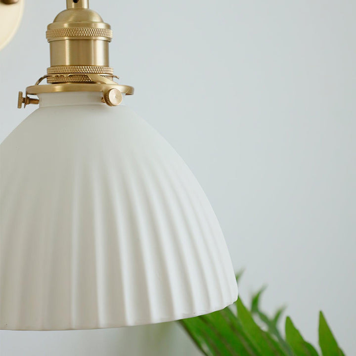 Brass Pleated Ceramic Wall light fixture Wall Lamp | Kalsten
