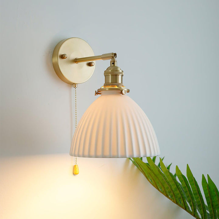 Brass Pleated Ceramic Wall light fixture Wall Lamp | Kalsten