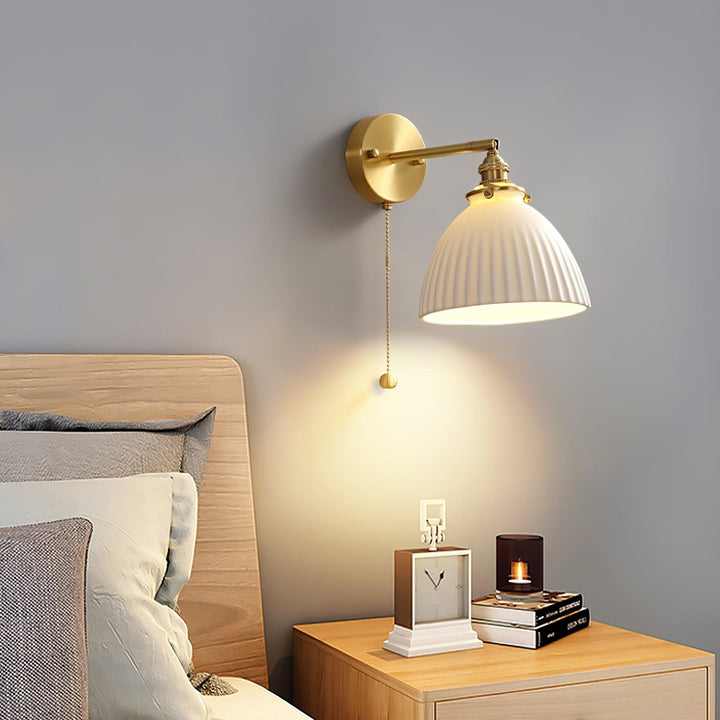 Brass Pleated Ceramic Wall light fixture Wall Lamp | Kalsten