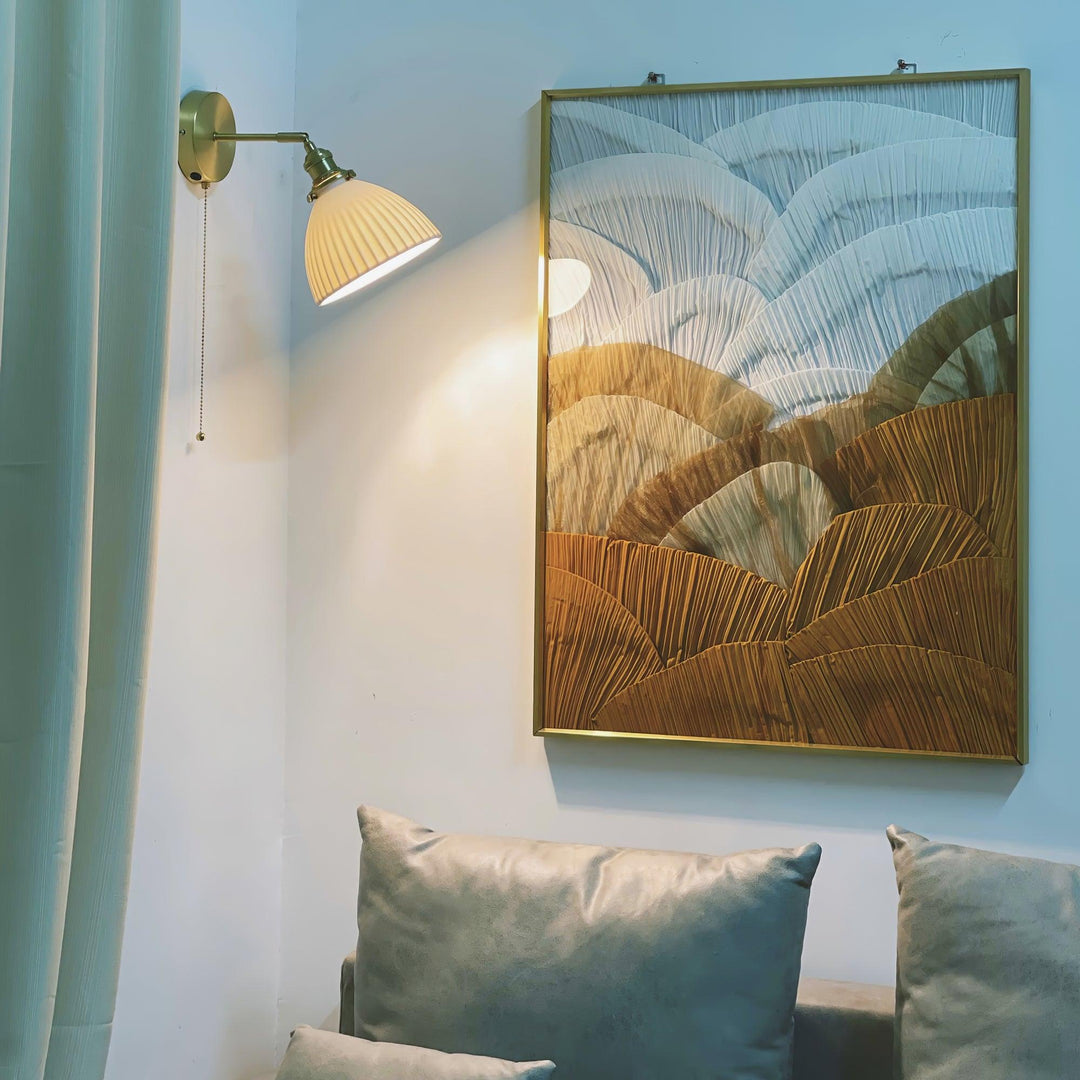 Brass Pleated Ceramic Wall light fixture Wall Lamp | Kalsten