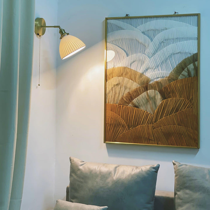 Brass Pleated Ceramic Wall light fixture Wall Lamp | Kalsten