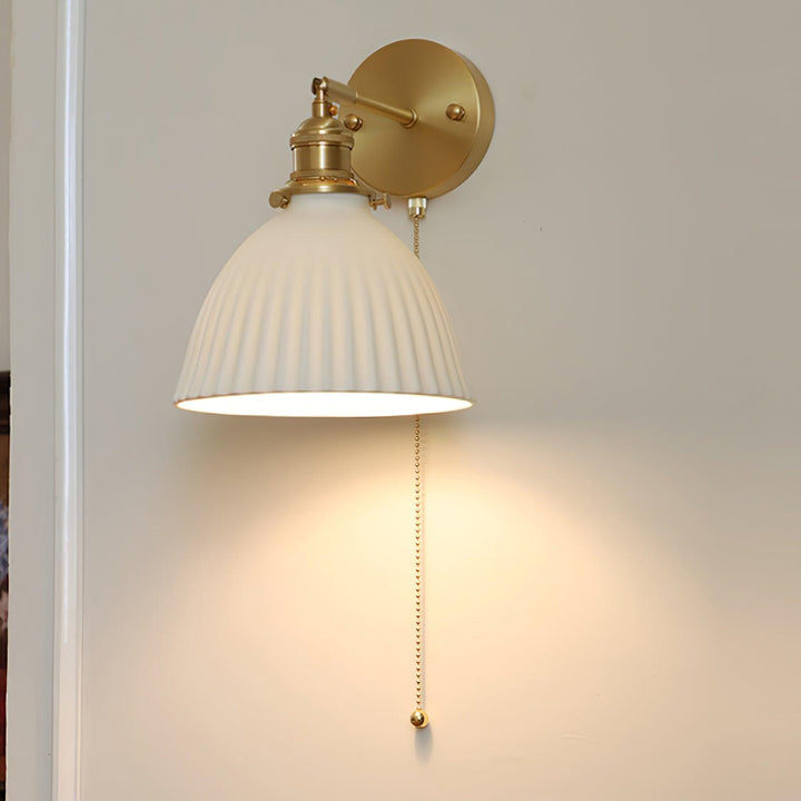 Brass Pleated Ceramic Wall light fixture Wall Lamp | Kalsten
