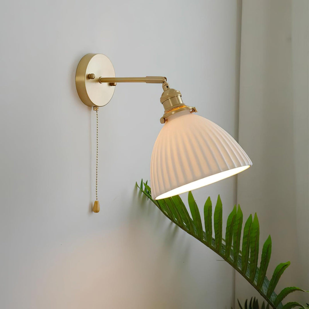 Brass Pleated Ceramic Wall light fixture Wall Lamp | Kalsten