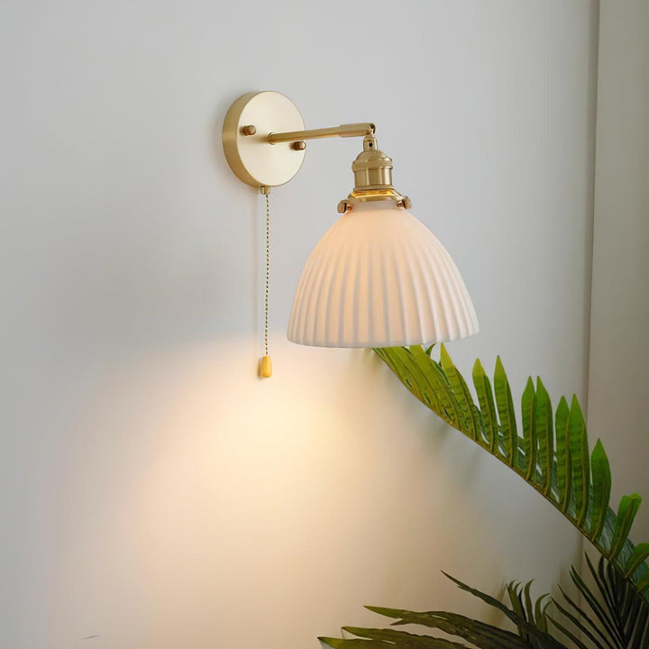 Brass Pleated Ceramic Wall light fixture Wall Lamp | Kalsten